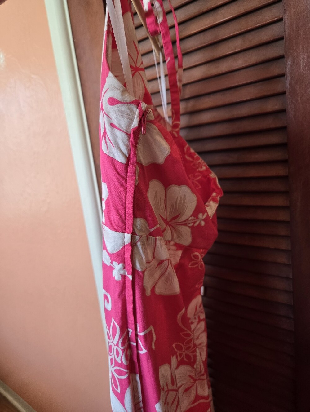 New York & Company Backless Pink Dress With White Tropical Flowers Plus Size 16 - Picture 4 of 8
